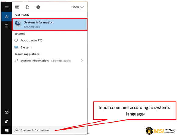 Check MSI model name from System Information