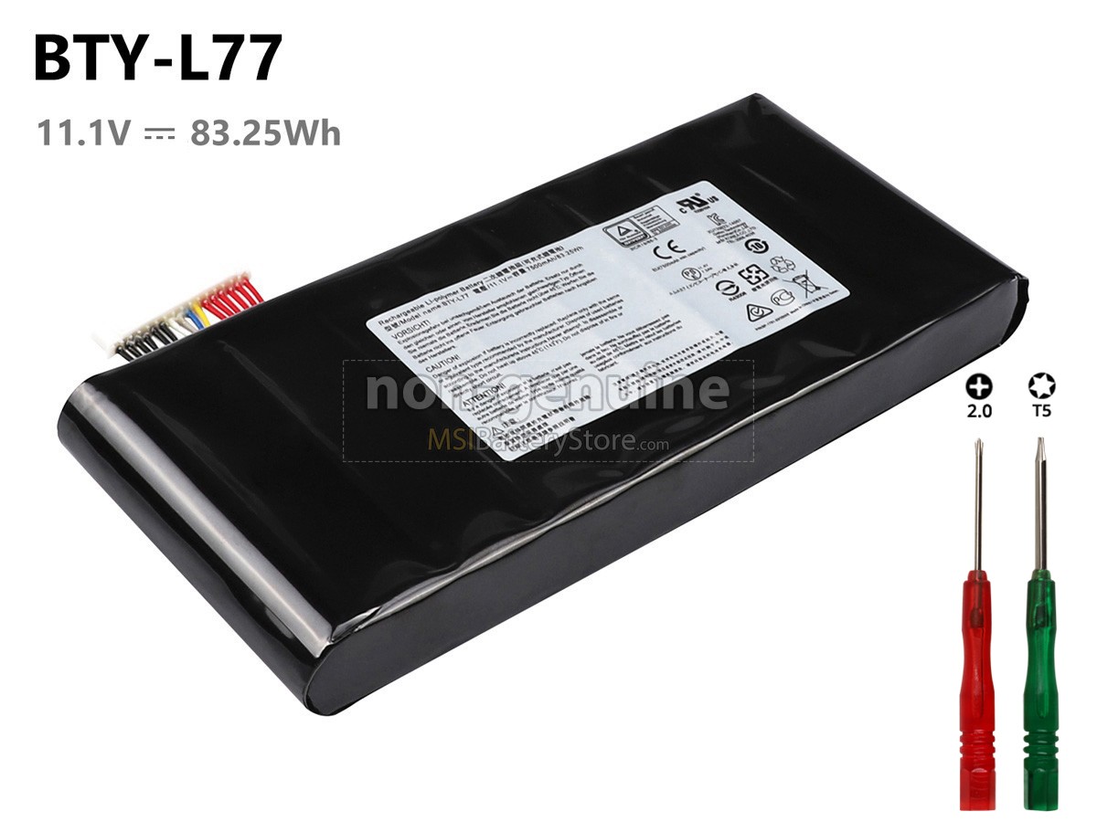 11.1V 83.25Wh MSI MS-1785 battery