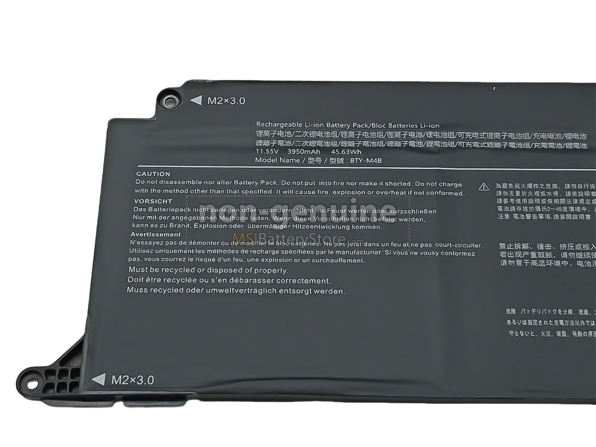 MSI BTY-M4B replacement battery